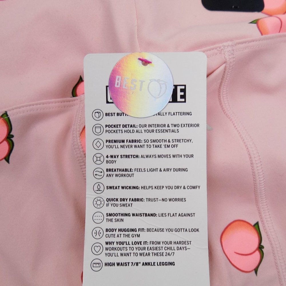 nwt victoria's secret PINK ultimate leggings peach emoji print - Picture 3 of 7
